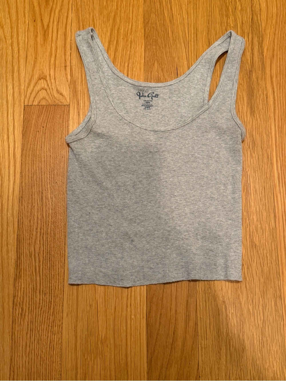 Brandy Melville Light Gray Ribbed Scoop Tank